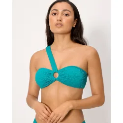 Tops de bikini asimétrico con textura en copa b
