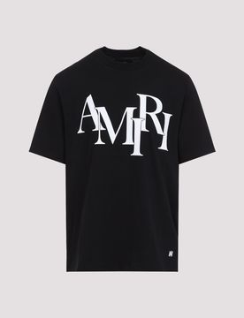 Amiri Mens Staggered Logo T-Shirt