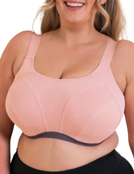Womens Everymove Wired Multiway Sports Bra - Pink Polyamide - Size 40gg - Curvy Kate - FashionsVida