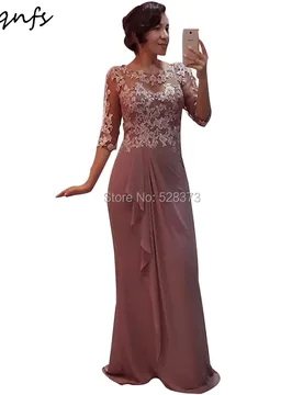 YNQNFS Robe de Soiree Vestido Evening Party Mother of the Bride Dresses with Sleeves Long Groom Outfits Elegant MD299 - Aliexpress - FashionsVida