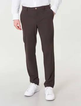 Pantaloni chino slim marrone in tessuto tecnico stretch - Rodolfo Pellizzari - FashionsVida