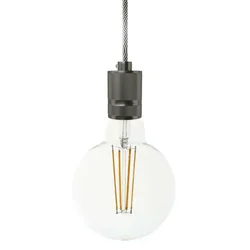 Cables Lampe Suspendue Avec Ampoule Textile Knurled Aluminum 1.2 M Satin Titanium One Size