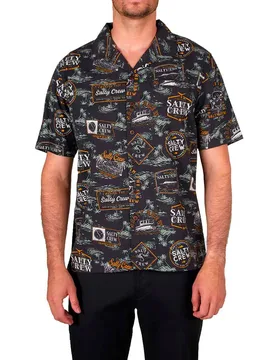 Chemise à Manches Courtes Beach Club Woven Black S - Salty Crew - FashionsVida
