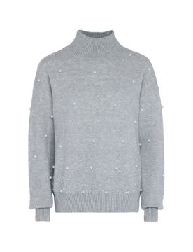 Faina Jersey gris / blanco perla