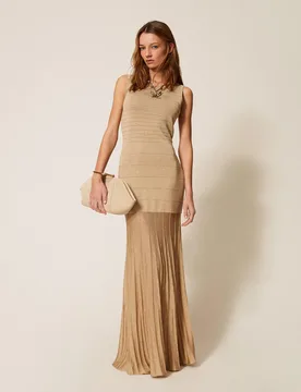Robe longue en maille avec lurex - TWINSET - FashionsVida