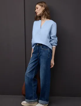 Tunika mit Tapedetails female Blau - Street One - FashionsVida