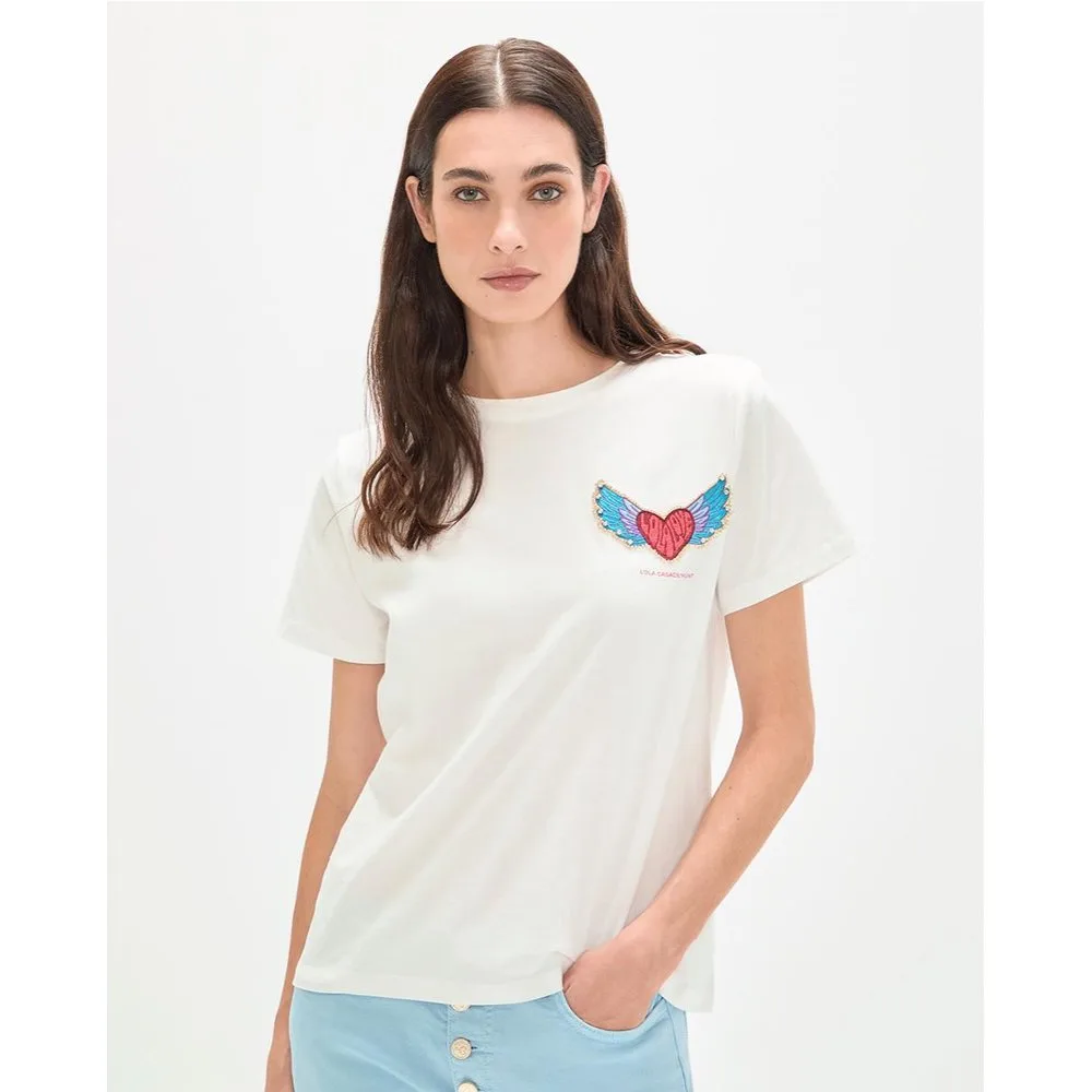 Camiseta de mujer detalle parche corazón - Lola Casademunt - FashionsVida