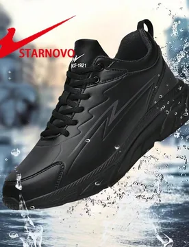 Zapatos STARNOVO para hombres Otoño e Invierno Nuevos Zapatos de Caña Media y Alta Deportivos y de Ocio Negros Impermeables con Suela Blanda Botas p - Shein - FashionsVida