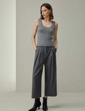 Canotta Donna Seta-Cotone Elegante Grigio M Medio