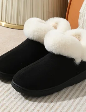 New Simple Solid-color Cotton Slippers Bag and Men's and Women's Winter Home Indoor Thick-soled Warm Couple Cotton Shoes - Aliexpress - FashionsVida