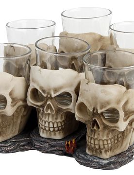 Mittelalter Schnapsglas-Set - Six Shooter Skulls - altweiß - None - unisex