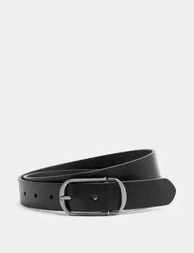 Leather Fine Metal Keeper Belt Black male - Autograph - FashionsVida