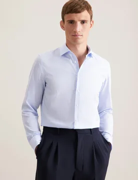 Shaped Business Hemd Gestreift Blau 45 - Seidensticker - FashionsVida