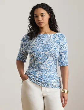 Camiseta de mujer básica de algodón - Lauren Ralph Lauren Woman - FashionsVida
