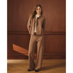 Pantalón recto de mujer de punto cerrojillo