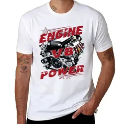 Engine Power V8 - Funny Mechanic Enginer T-Shirt t shirts for man graphic vintage t shirts for man cotton soft T-Shirt