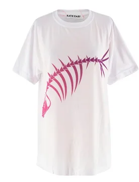 Oversized Ombre Fish Skeleton T-shirt - Katie Eary - FashionsVida