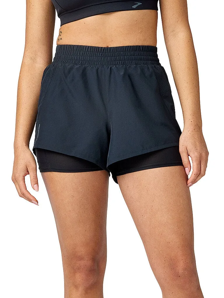 Damen Laufshort Dash 2in1 schwarz M W - Brooks - FashionsVida
