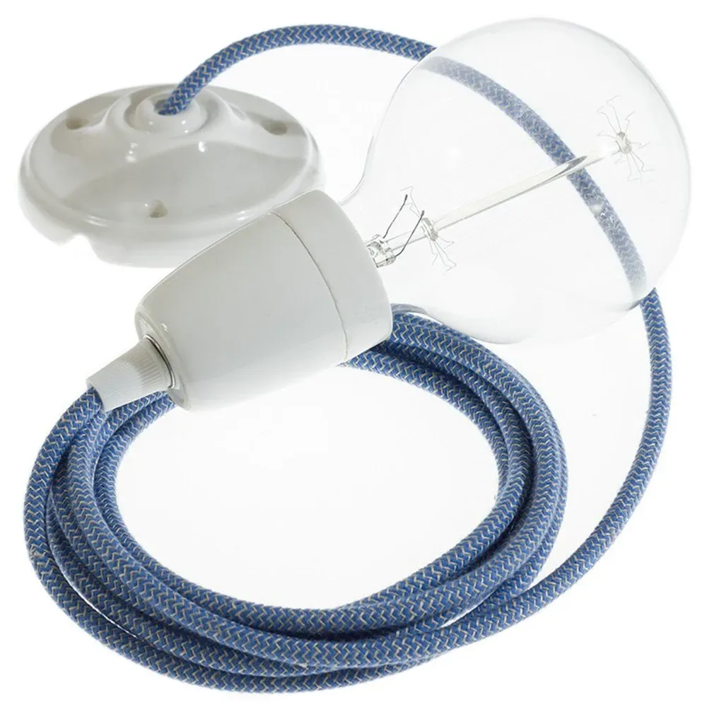 Cables Suspension Luminaire Rd75 Zigzag Diy 1 M Steward Blue / White One Size - Creative - FashionsVida