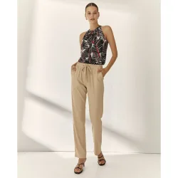 Pantalones rectos de mujer liso