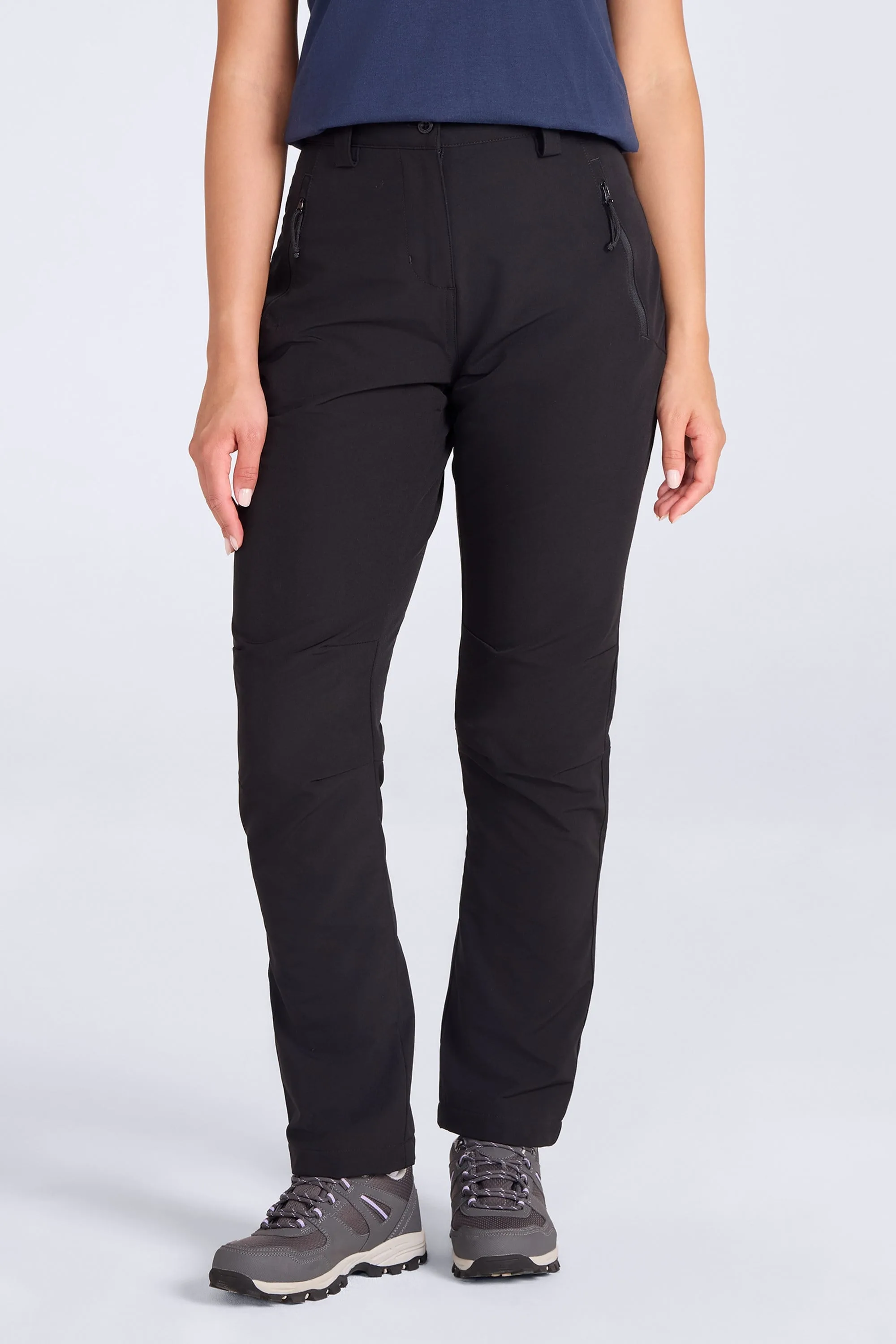 Arctic II Fleece Lined Stretch Womens Trousers - Black - Black - Size: 22 - Mountain Warehouse - FashionsVida