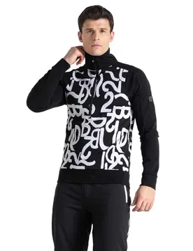 T-shirt à Manches Longues Avec Demi-zip Speed Black / White Jacquard XL