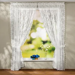 Spitzenvorhang, 2er-Set mit raffhaltern 140 x 230 cm