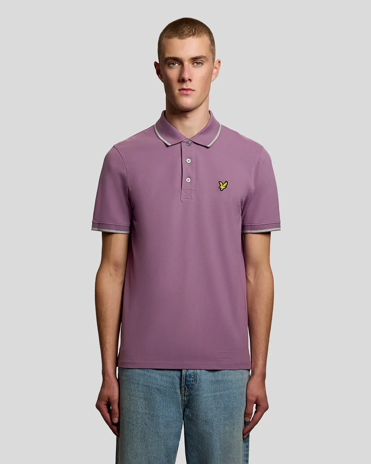 Men's Tipped Polo Shirt in Blue - Lyle & Scott - FashionsVida