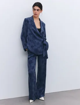 Pantalón traje jacquard de mujer - Tintoretto - FashionsVida