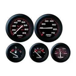 Amegado Med Fuel Gauge Black 50.8 mm unisex