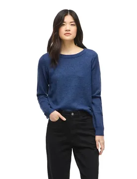 Pull Ril O-neck Knit Navy Peony / Dark Melange L
