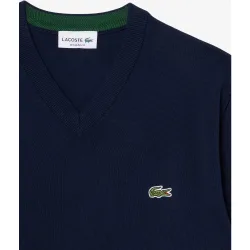 Jersey de hombre de cuello de pico de algodón monocolor
