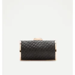 Bolso clutch de rafia en forma de cilindro