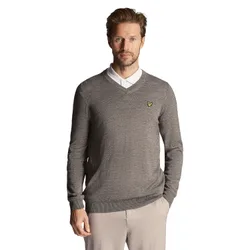 Lyle Pullover Golf V-Neck, grau m