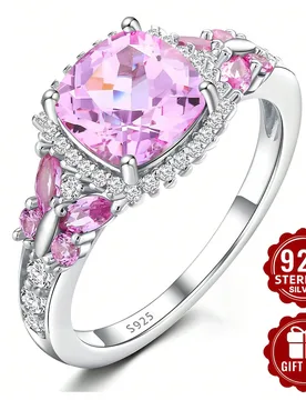 Pieza Anillo de plata de ley 925, diseño exquisito de cubo de mariposa, talla 6-10, adecuado para uso diario, viene con caja de regalo - Shein - FashionsVida