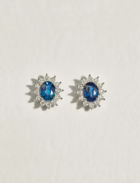 Pendientes de oro con diamante y zafiro - El Corte Inglés - FashionsVida