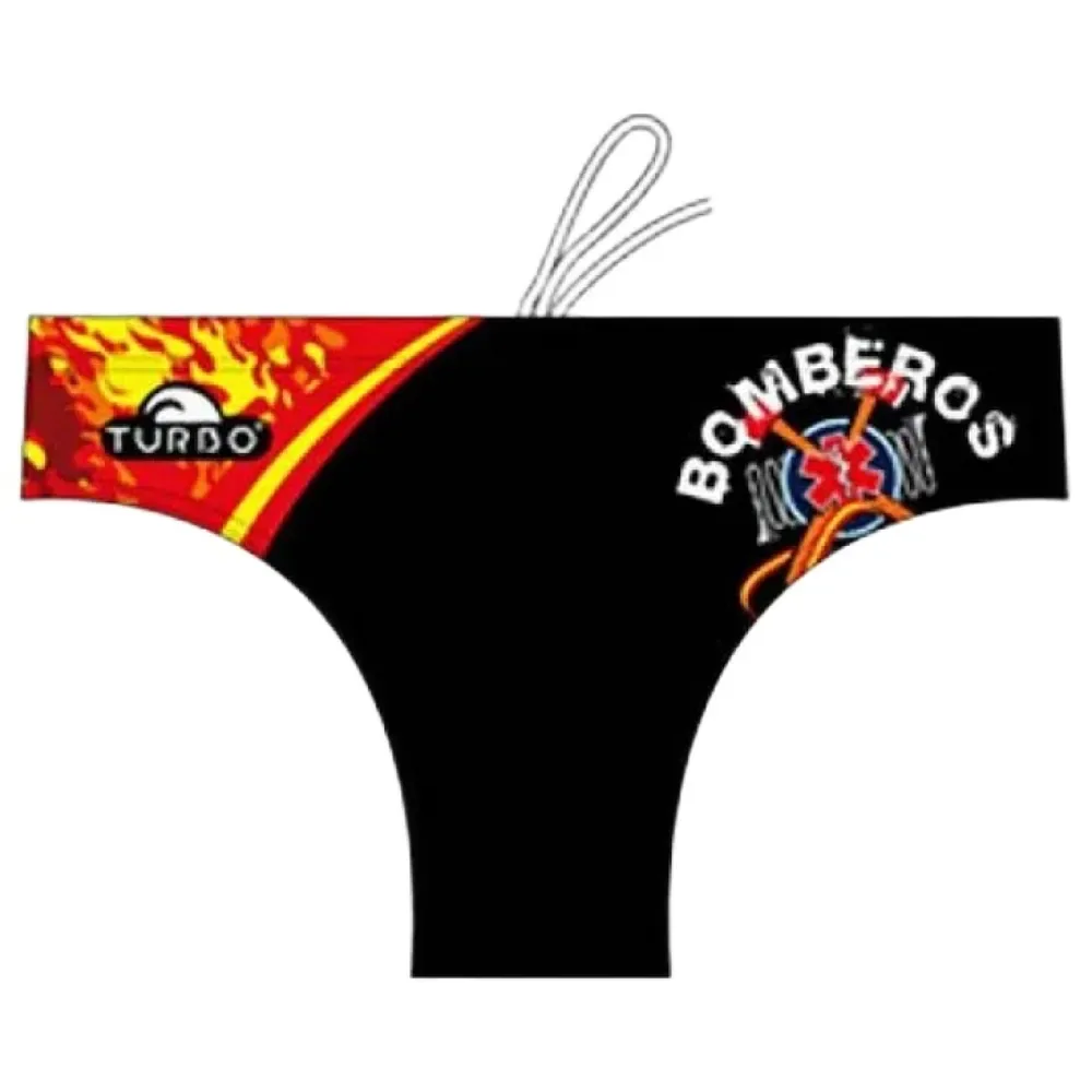 Spain Firefighters Swimming Brief Black 5XL Men - TURBO - FashionsVida