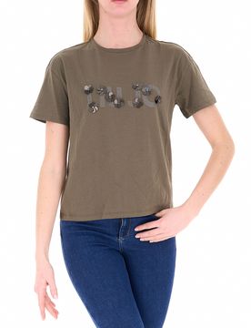 T-shirt con strass LIU JEANS FANGO L