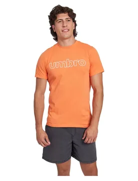 T-shirt à Manches Courtes Linear Logo Graphic Coral Rose M - Umbro - FashionsVida