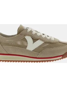 Zapatillas deportivas unisex de rejilla con piezas de serraje al tono y suela en sierra - Victoria - FashionsVida