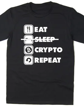 Eat Sleep Crypto Repeat Funny BTC ETH LTC Crypto Bitcoin T-Shirt. Summer Cotton O-Neck Short Sleeve Men's T Shirt Size S-3XL - Aliexpress - FashionsVida