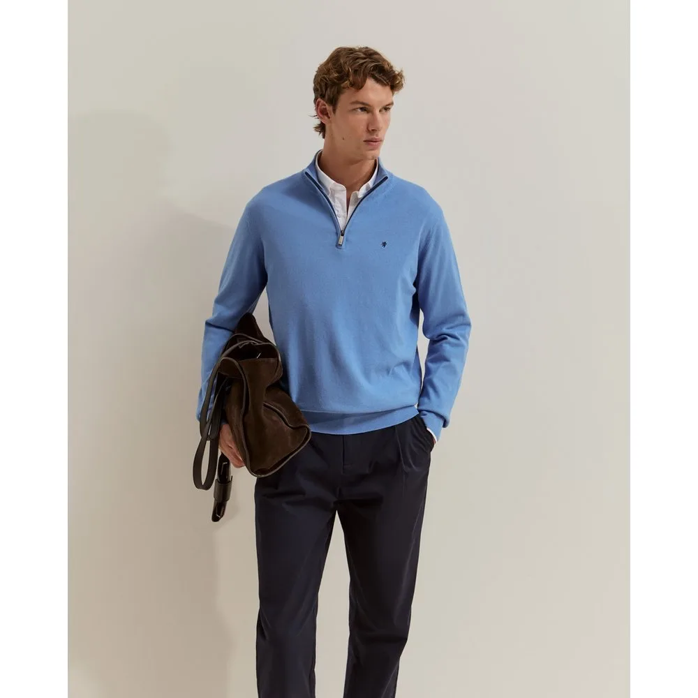 Jersey de hombre en algodón con cremallera - Lion of Porches - FashionsVida