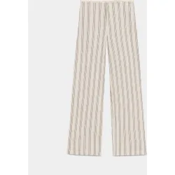 Pantalón ancho de mujer desflecado con rayas
