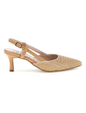 Decolletè slingback beige a punta made in Italy 34394 36