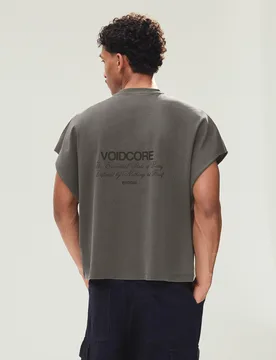 T-Shirt Worker Oversize Imprimé M Gris - Bershka - FashionsVida