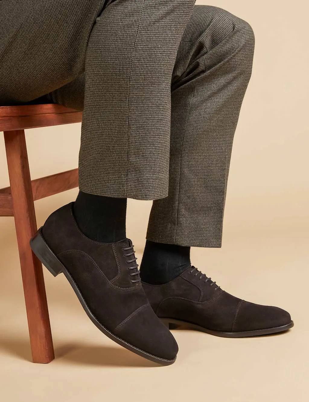 Suede Oxford Shoes Brown male - Jones Bootmaker - FashionsVida