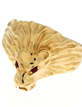 Anello Uomo Oro Giallo Testa di Leone GL101775