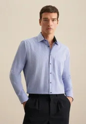Regular Business Hemd Karo Blau 47