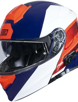Casco Moto Modulare DELTA Bt Row Rosso Bianco Blu Lu taglia XL - Origine - FashionsVida