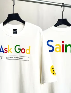 Saint CPFM “Be Your Own Saint” Limited Edition White Round-Neck Fashion Print Logo Short-Sleeve T-Shirt for Men and Women - Aliexpress - FashionsVida